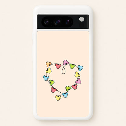Cartoon Mouse Christmas Fairylights Heart Google Pixel 8 Pro Case