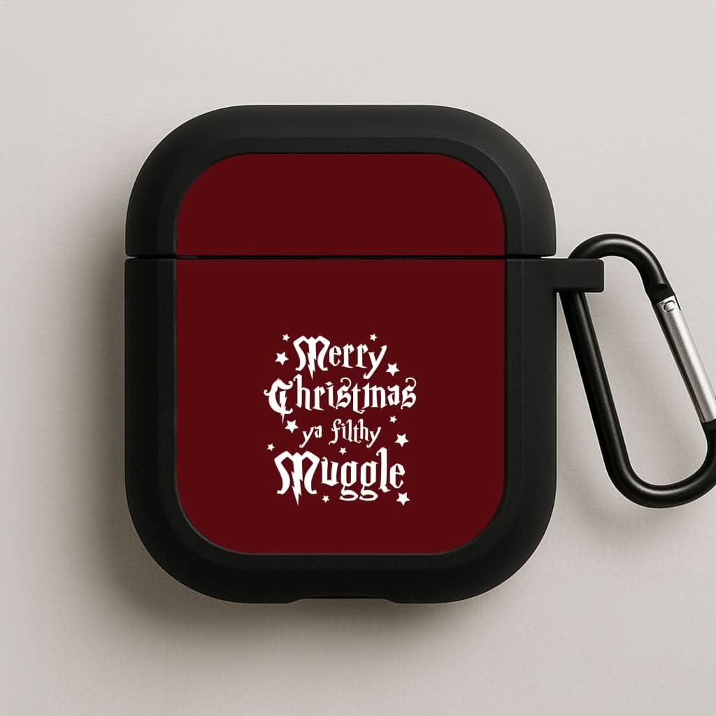 Merry Christmas You Filthy Muggle Black AirPods Case