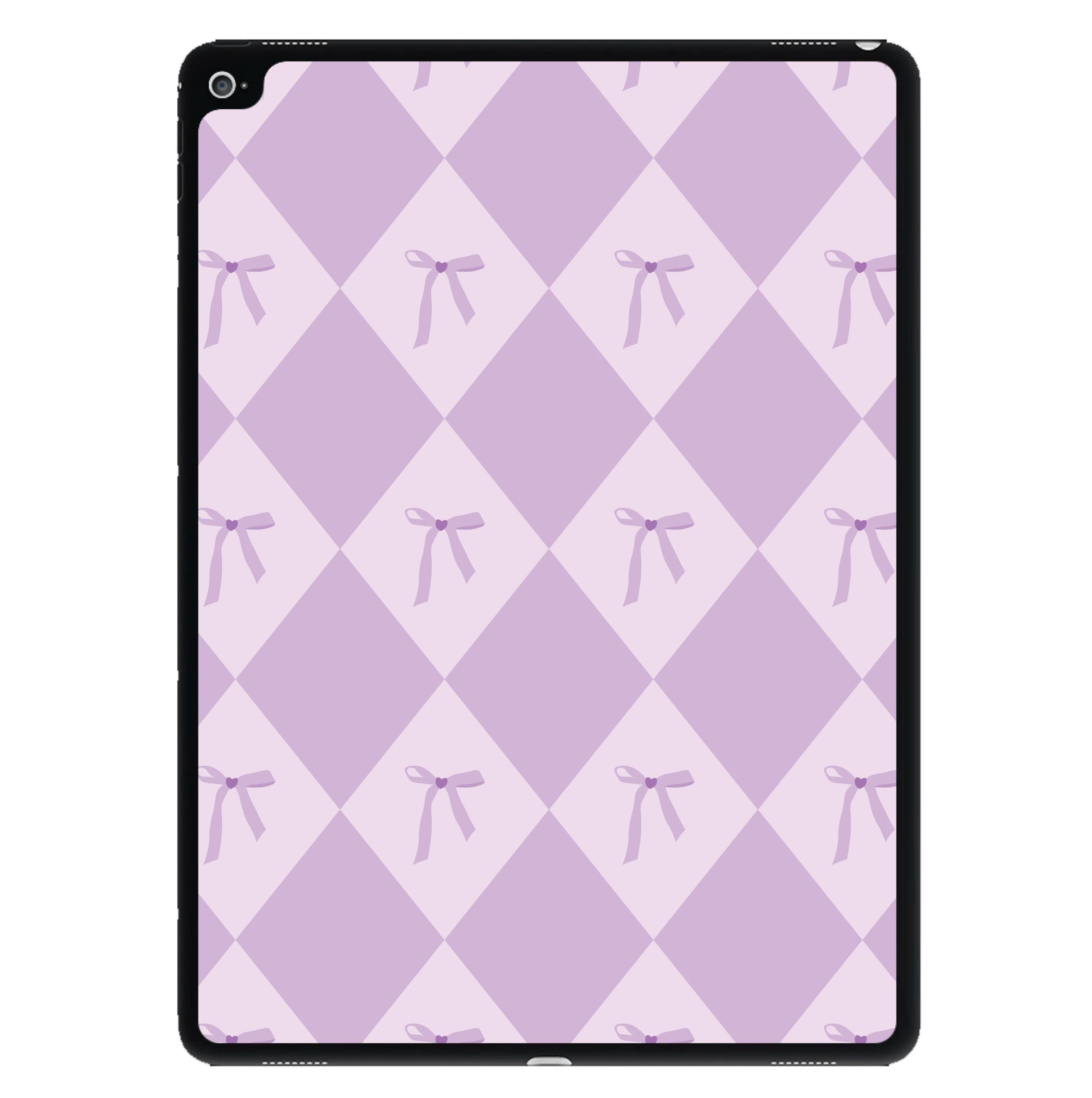 Purple Argyle Coquette Pattern iPad Case