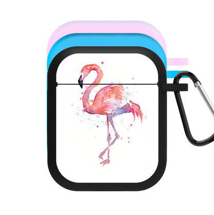 Watercolour Flamingo Painting AirPods Case