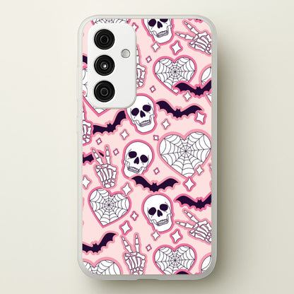Cute Halloween Stickers Pattern Galaxy A55 Case