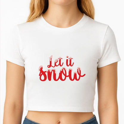 Let It Snow Snowflakes Crop Top