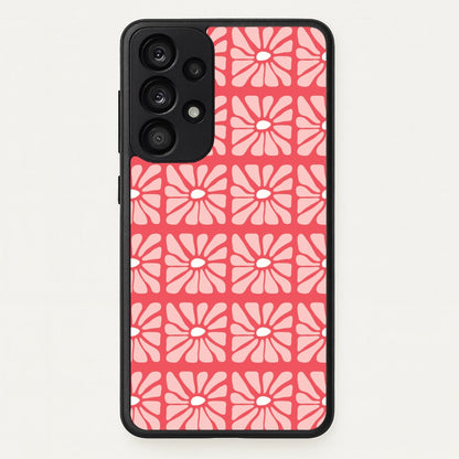 Square Abstract Flowers Pink Galaxy A53 Case