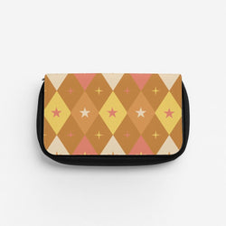 Retro Christmas Argyle Pattern Pencil Case