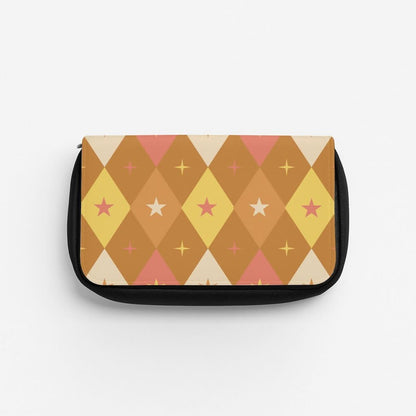 Retro Christmas Argyle Pattern Pencil Case