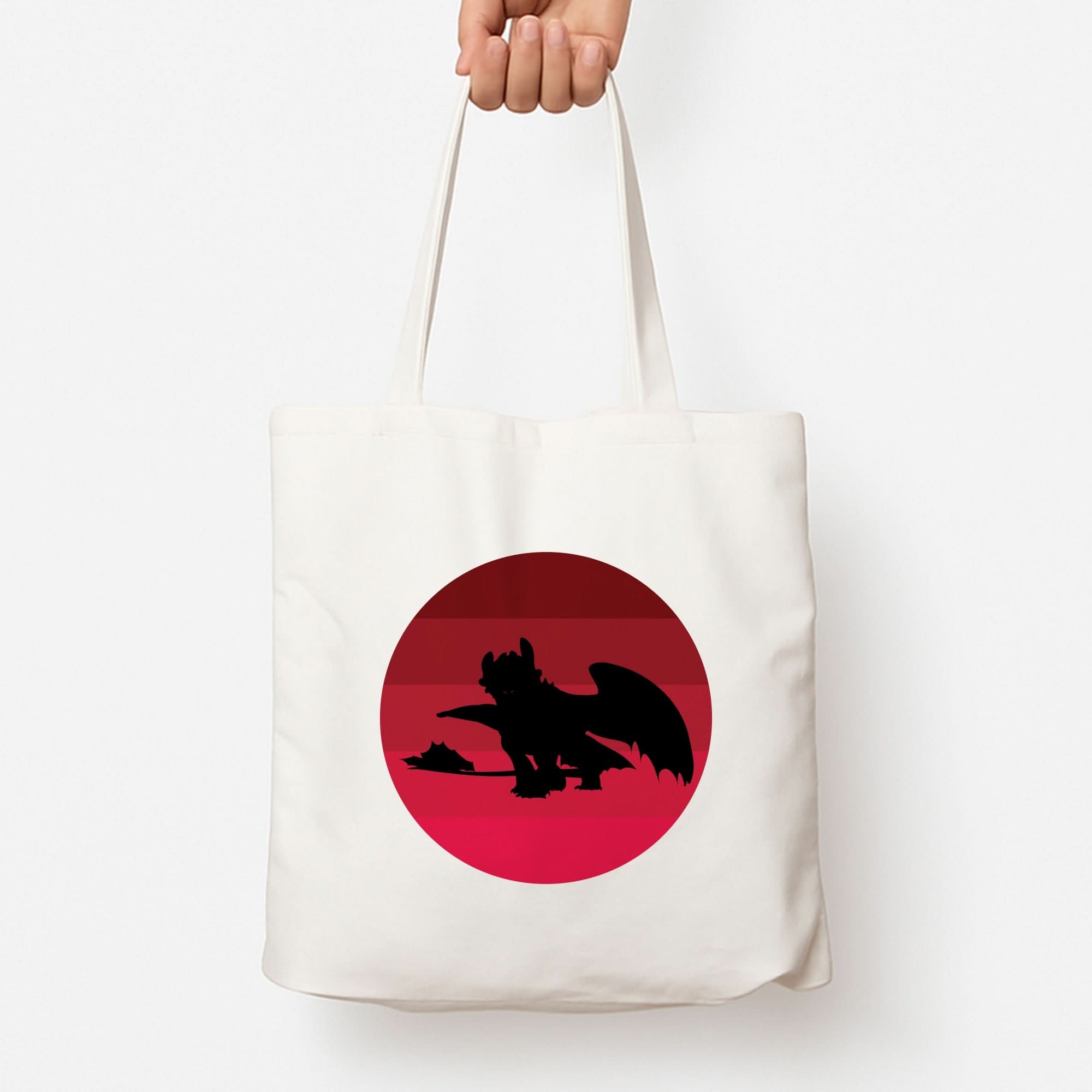 Red Sunset Dragon Tote Bag
