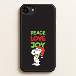 Peace, Love, Joy Christmas Cartoon Beagle iPhone 6 / 7 / 8 / SE Case