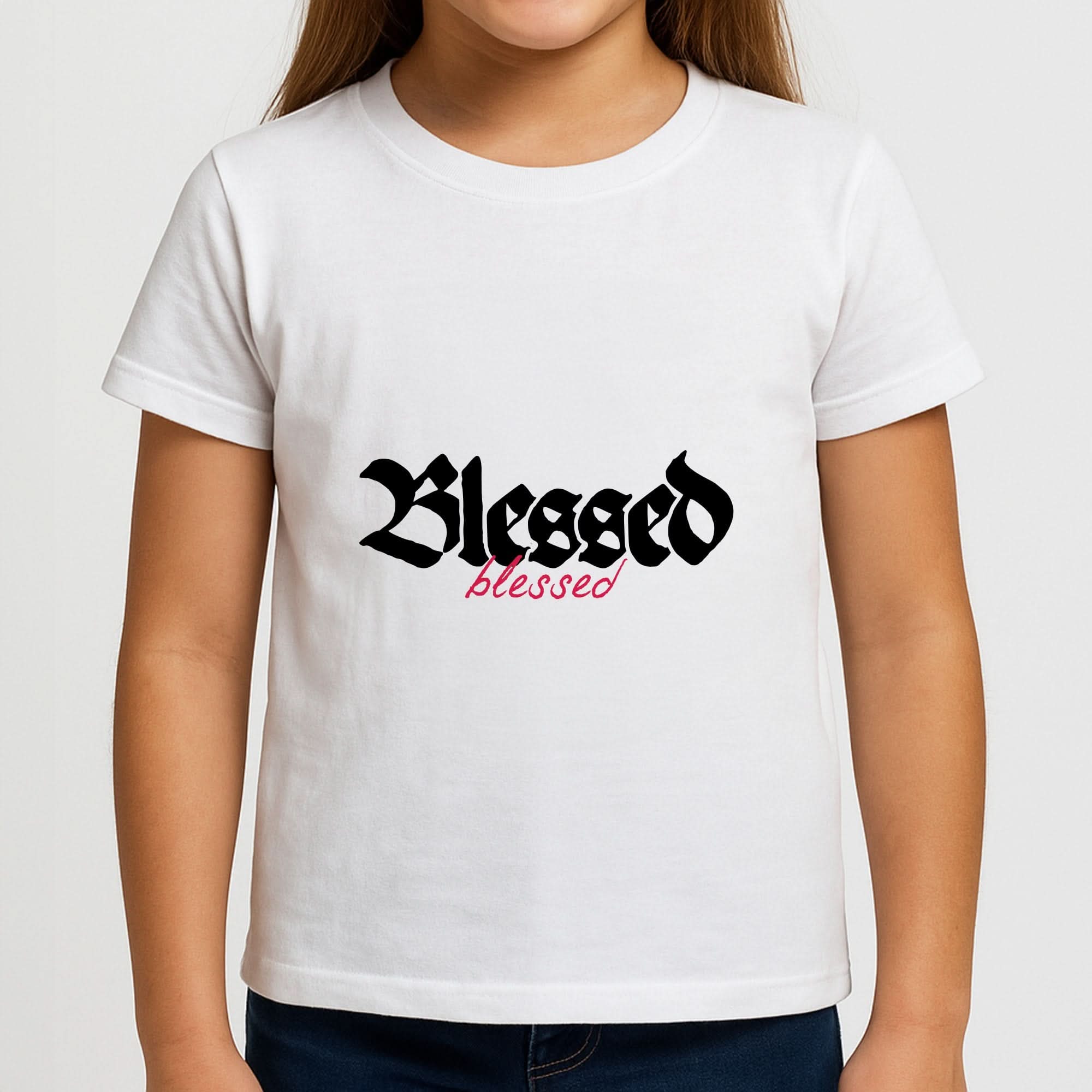 Glitter Blessed Kids T-Shirt