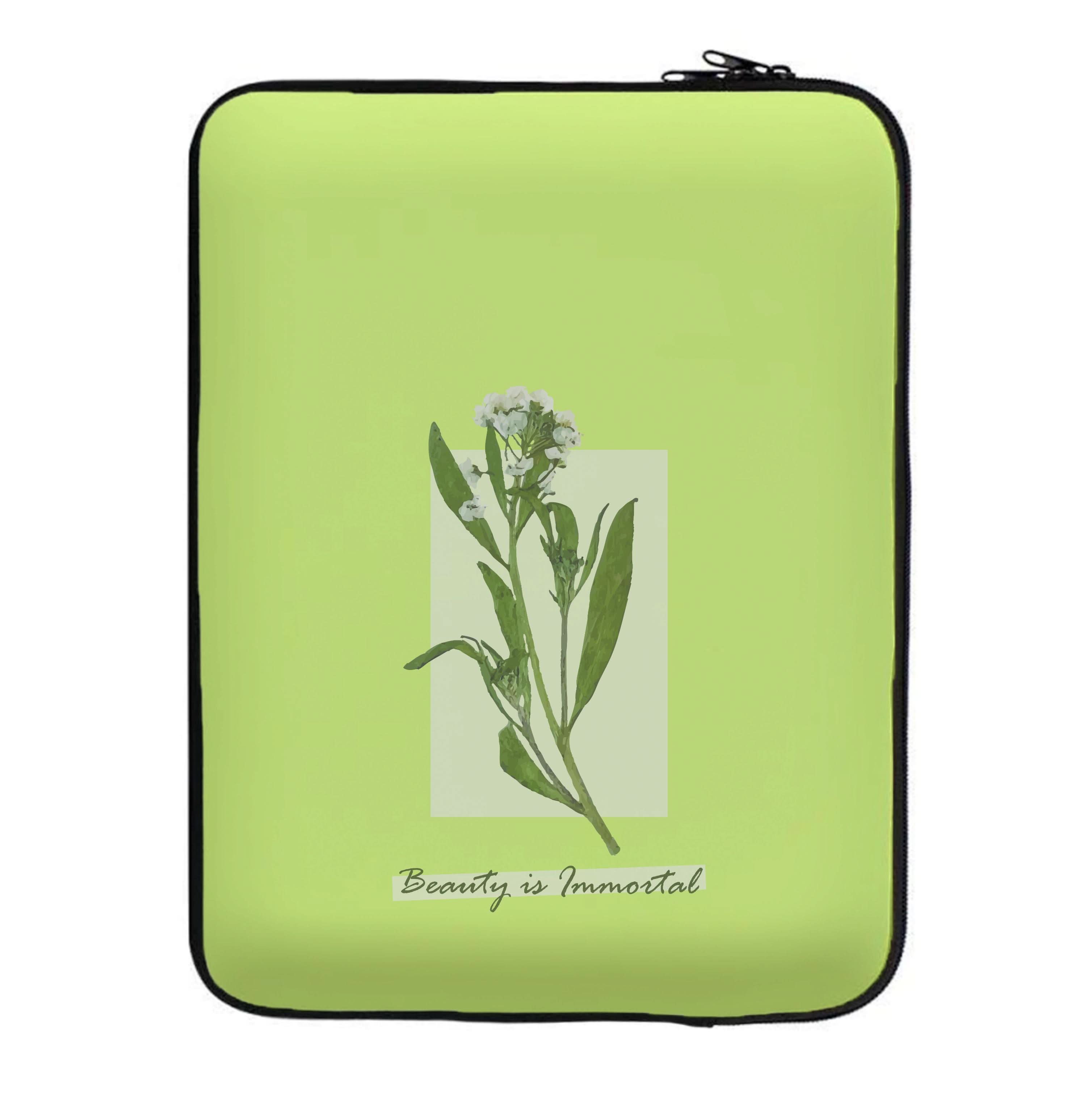 Beauty Is Immortal Press Flower Laptop Sleeve