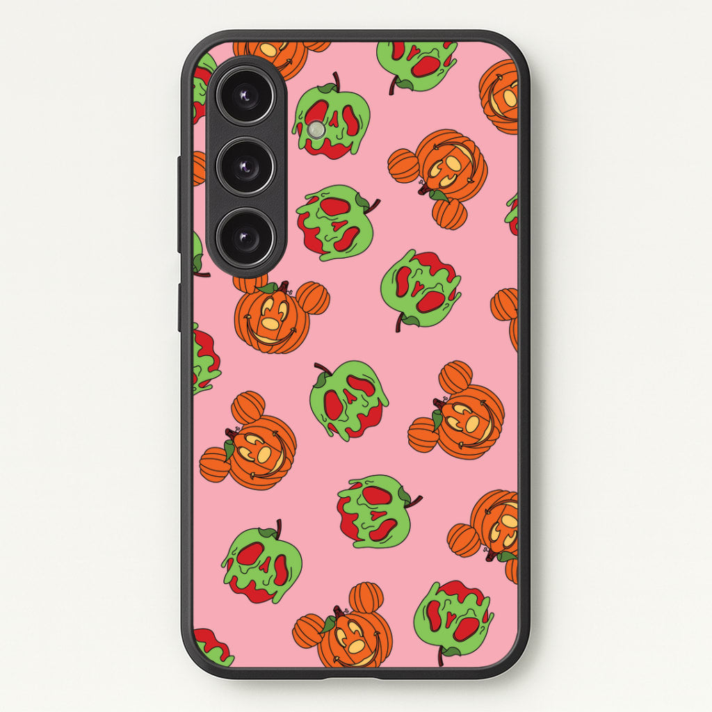 Pumpkin Mouse And Poison Apple Pattern Galaxy S25 Plus Case