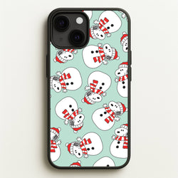 Cartoon Beagle Snowman Pattern iPhone 13 Mini Case