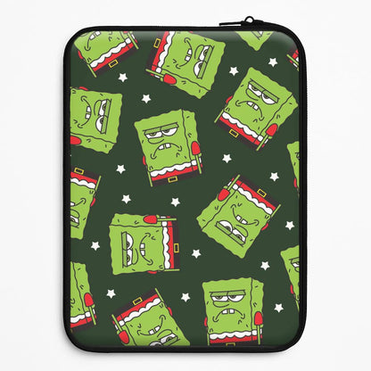 Grumpy Christmas Cartoon Sponge Pattern Universal Laptop Sleeve