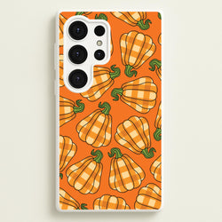 Tartan Pumpkins Pattern Galaxy S25 Ultra Case