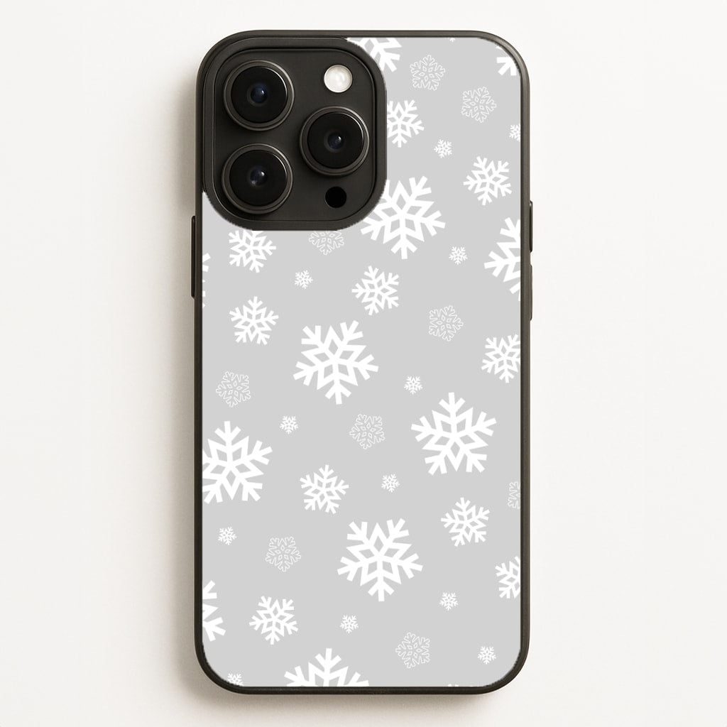 Grey Snowflake Pattern Phone Case for iPhone, Samsung Galaxy and Google Pixel