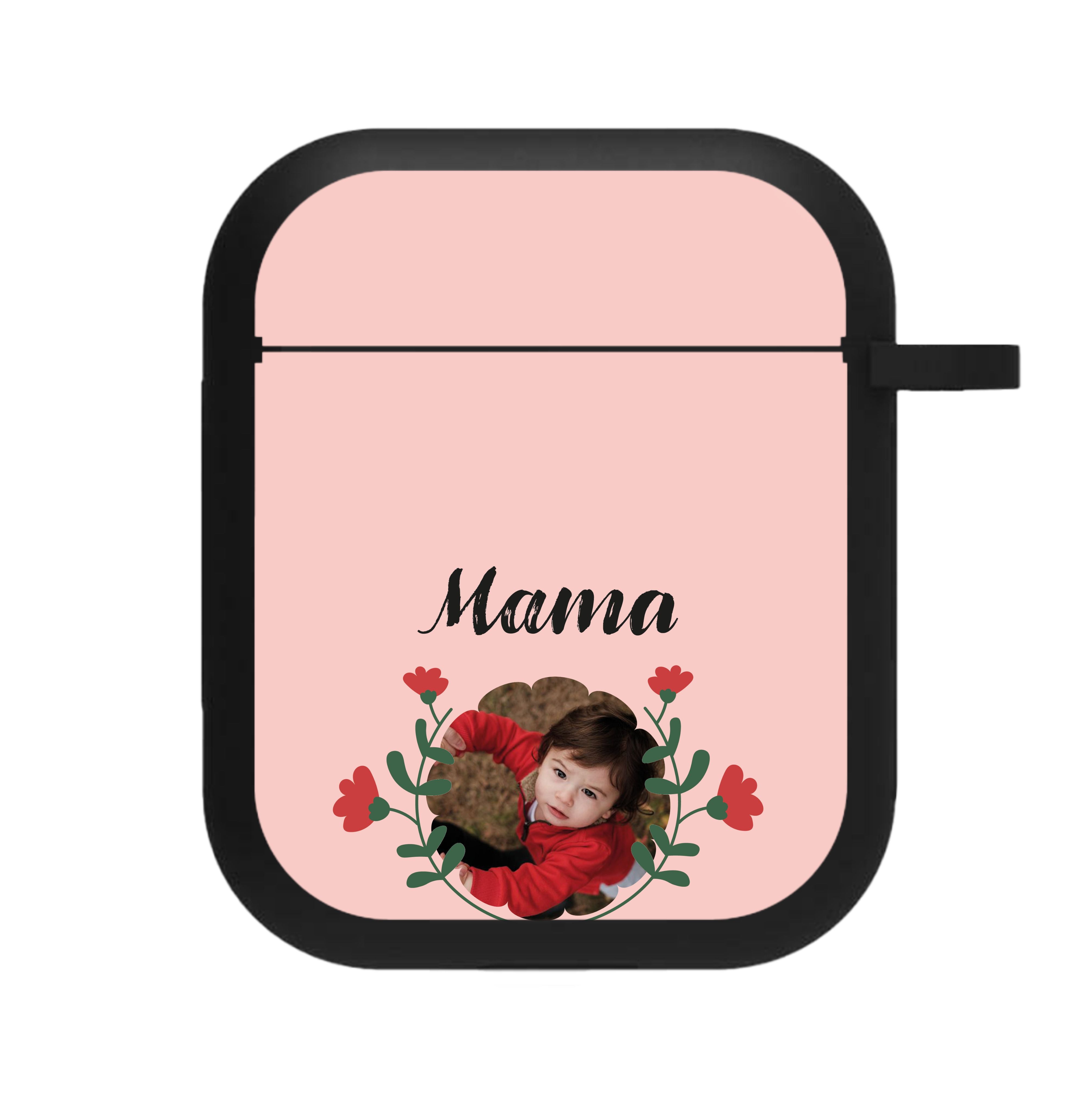 Mama Red Flowers - Personalised Mother's Day AirPods Case