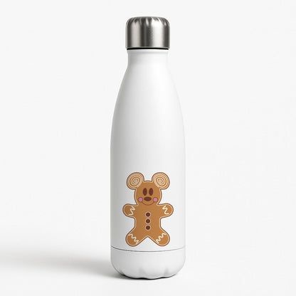 Cartoon Mouse Gingerbread White Water Bottle