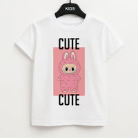 Cute Pink Monster Kids T-Shirt