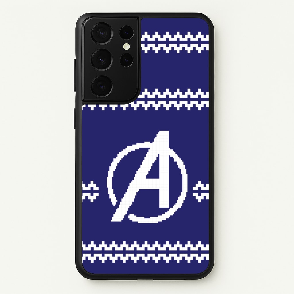 Superhero Team Blue Christmas Jumper  Galaxy S21 Ultra Case