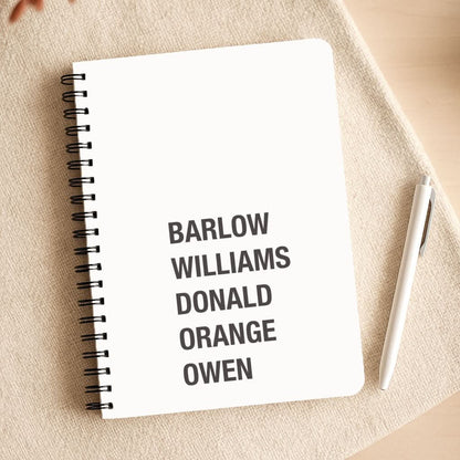 Take Band Members Names Notepad