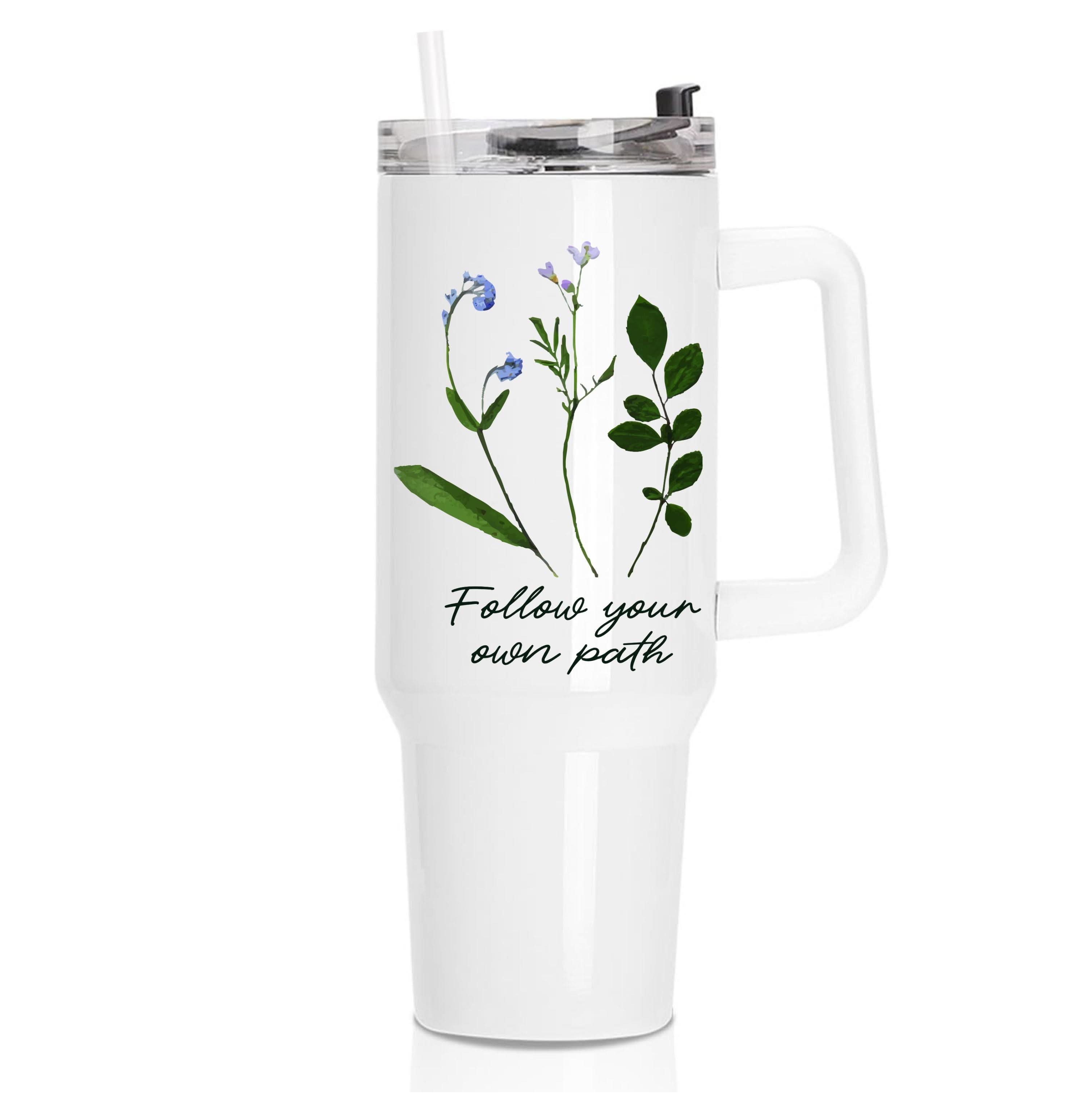 Follow Your Own Path Dark Green Tumbler