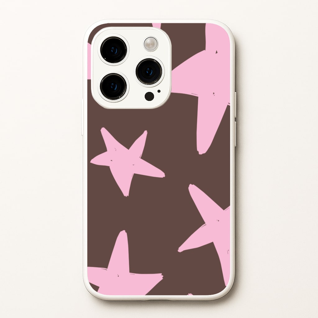 Chocolate & Strawberry Stars iPhone 14 Pro Case