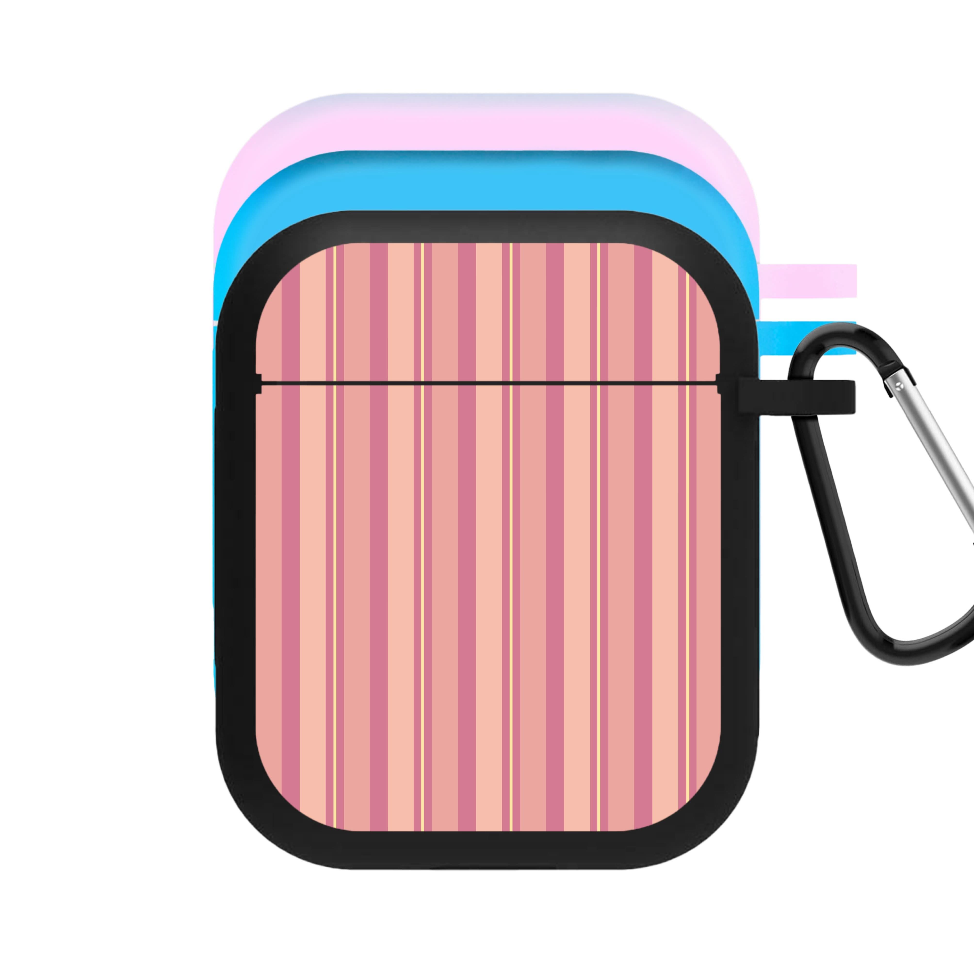 Pink And Yellow Stripes AirPods Case