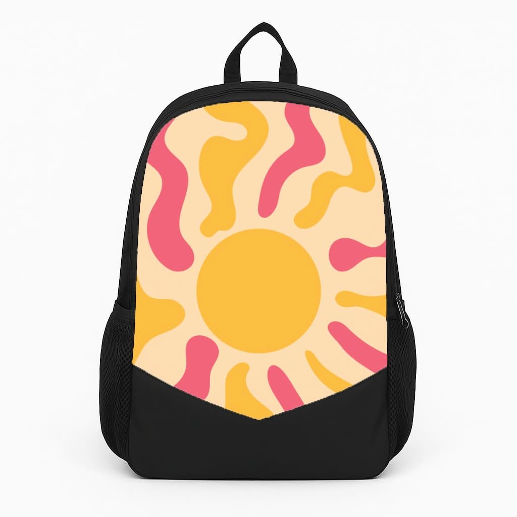 Yellow And Pink Abstract Sun Backpack