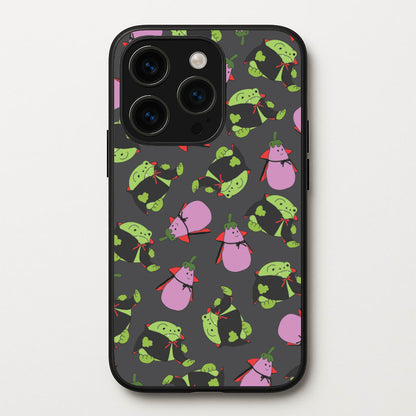 Vampire Frogs And Vegetables Pattern - Halloween iPhone 15 Pro Case