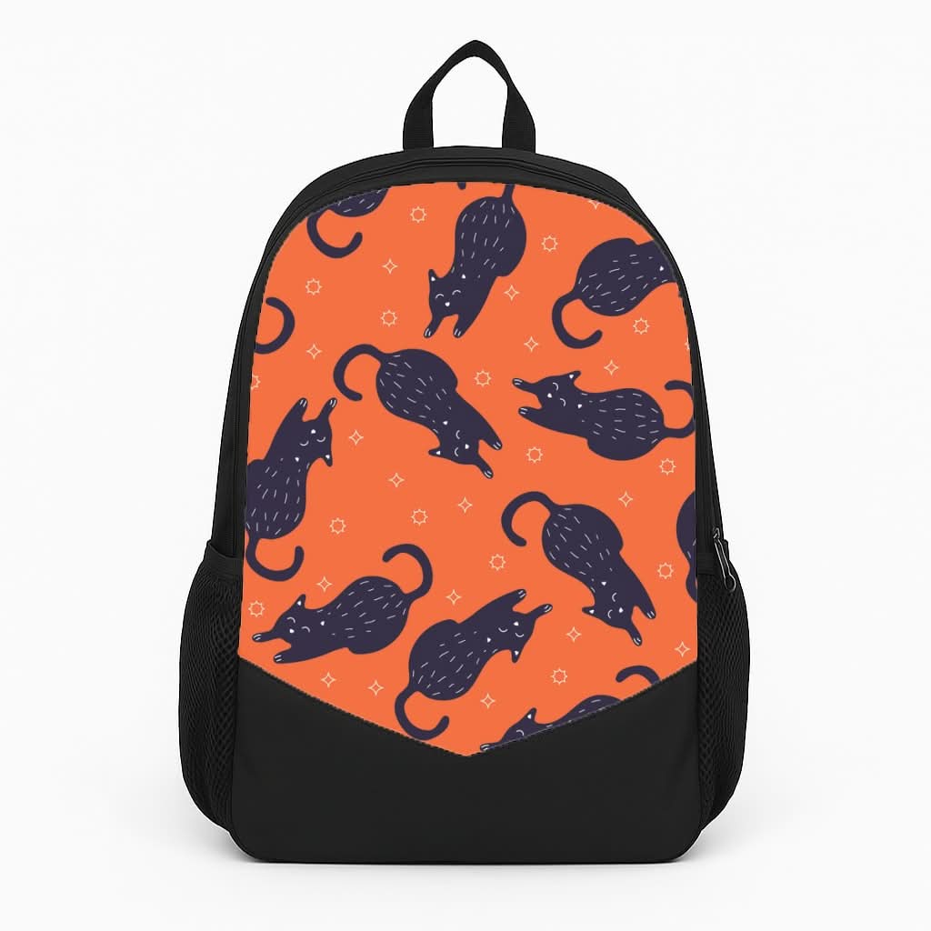 Black Cats And Stars Pattern Backpack