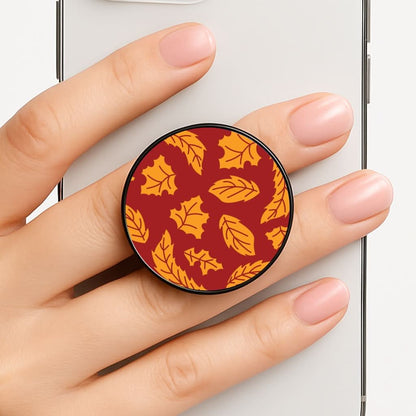 Orange Leaves Pattern Phone Grip
