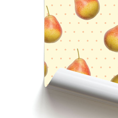 Pears And Polka Dots Pattern Poster