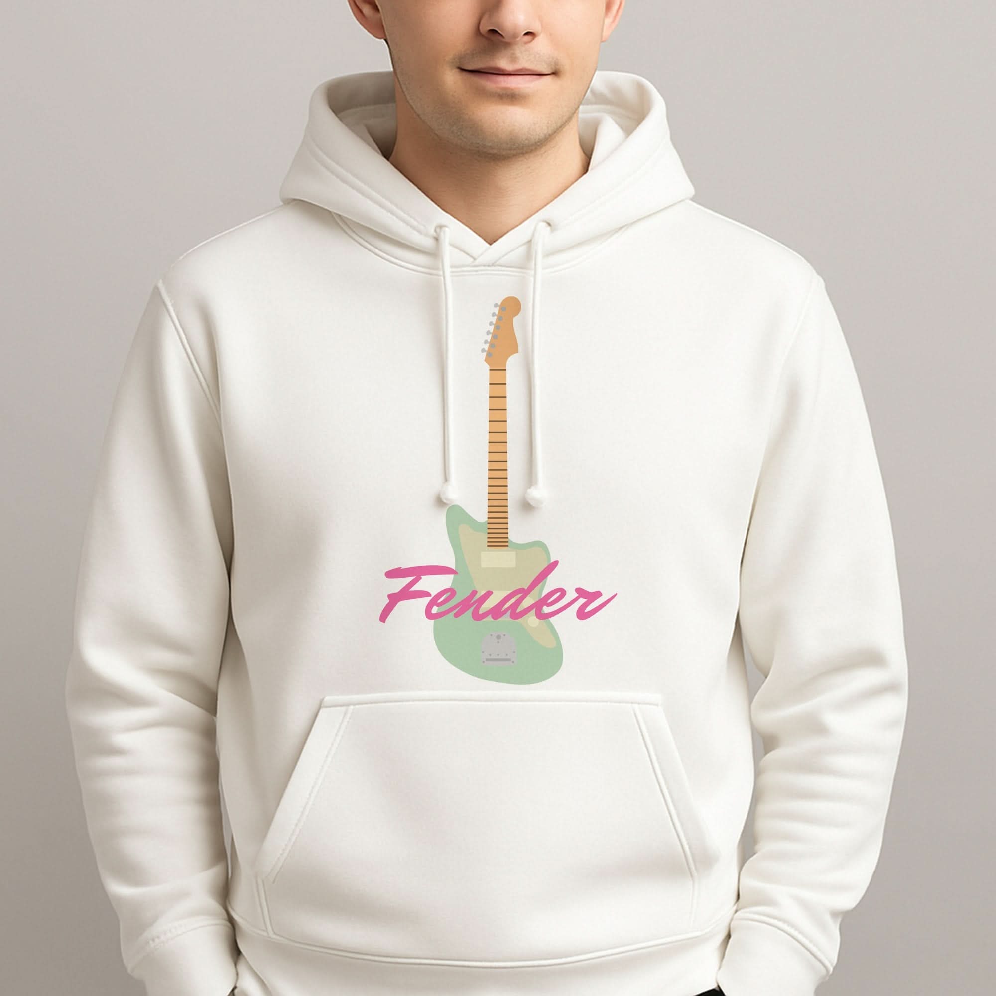 Blue Guitar Fender Mens Hoodie