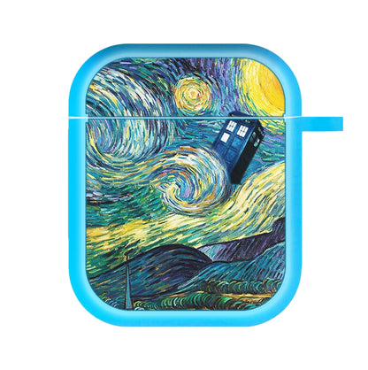 Starry Night Tardis AirPods Case