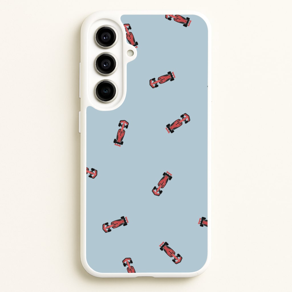 Race Cars Pattern Blue Galaxy A56 Case