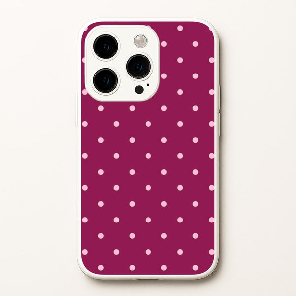Raspberry Polka Dots iPhone 14 Pro Max Case