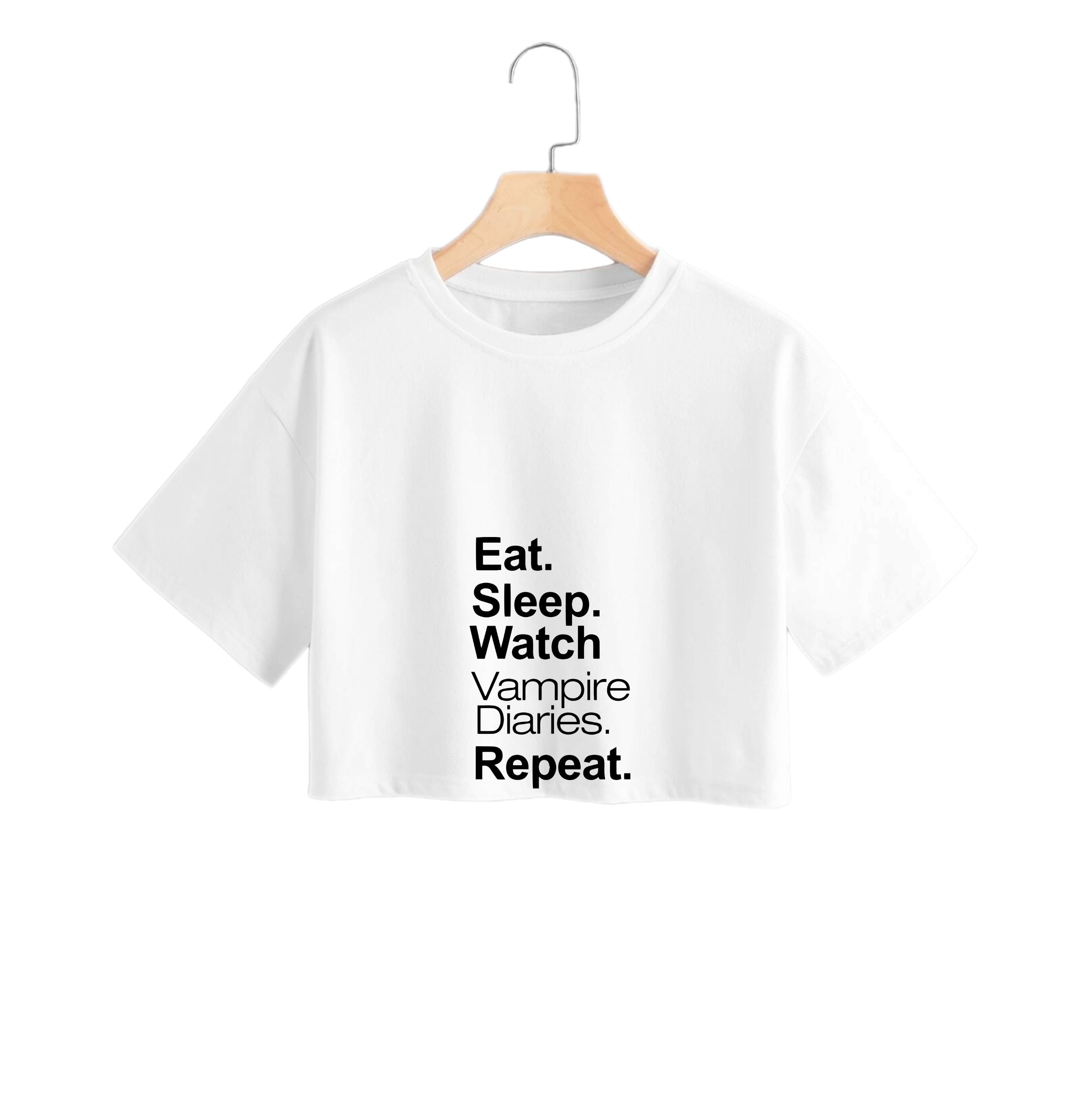 Eat Sleep Watch VPD Repeat Crop Top