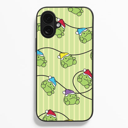 Christmas Frog Plush Fairylights Pattern iPhone 16 Plus Case