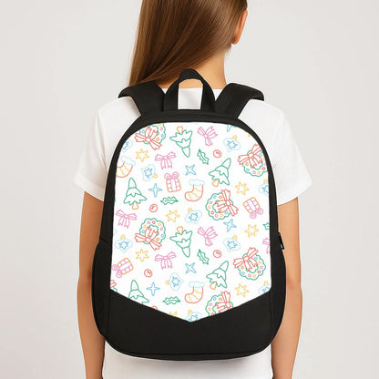 Neon Christmas Icons Pattern II School Bag