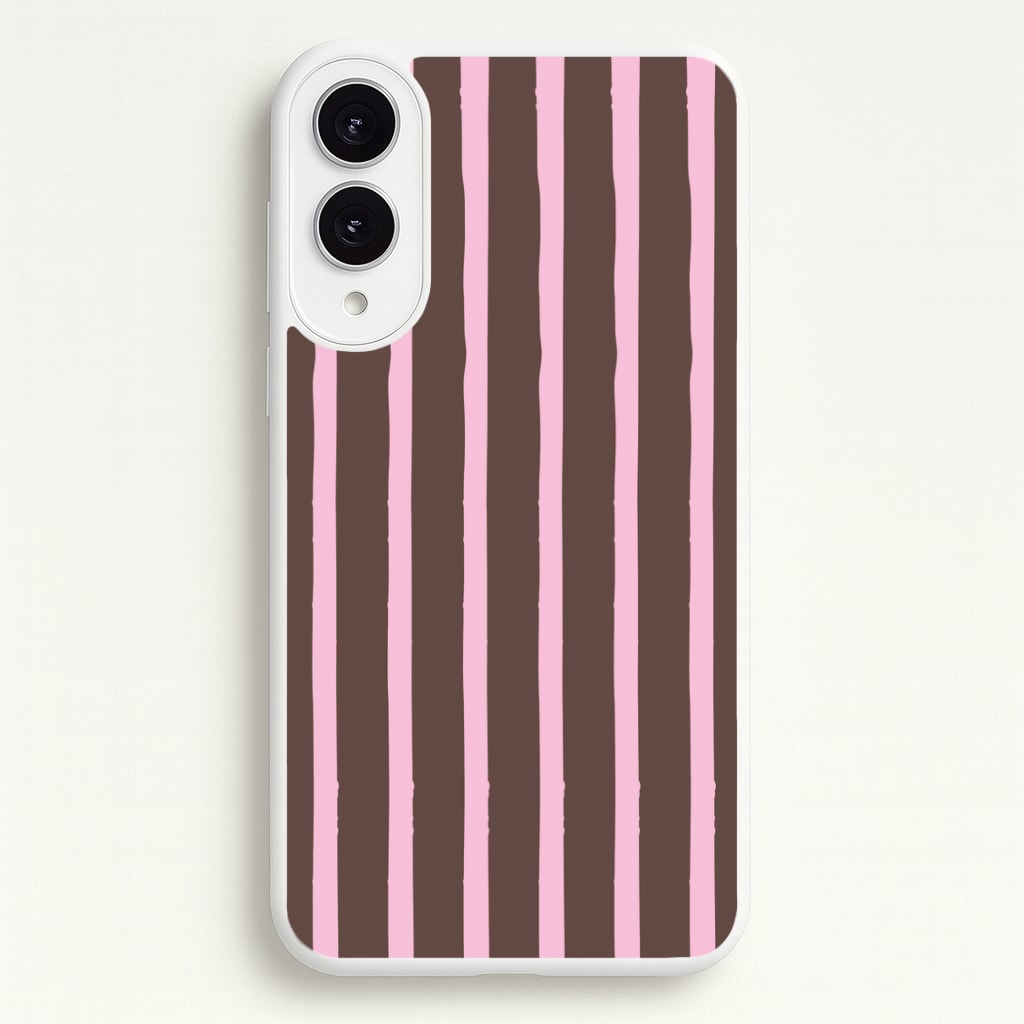 Chocolate & Strawberry Stripes Galaxy S25 Edge Case