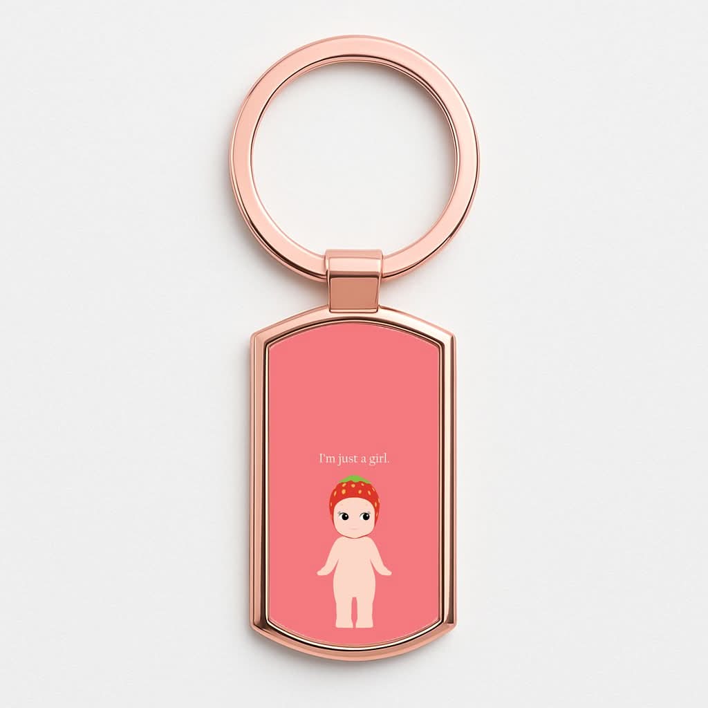 I'm Just A Girl Rose Gold Keyring