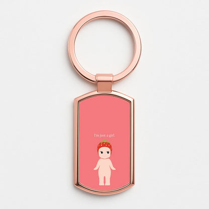 I'm Just A Girl Rose Gold Keyring