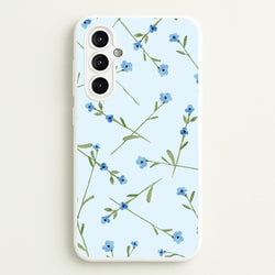 Baby Blue Floral Pattern Galaxy A14 Case