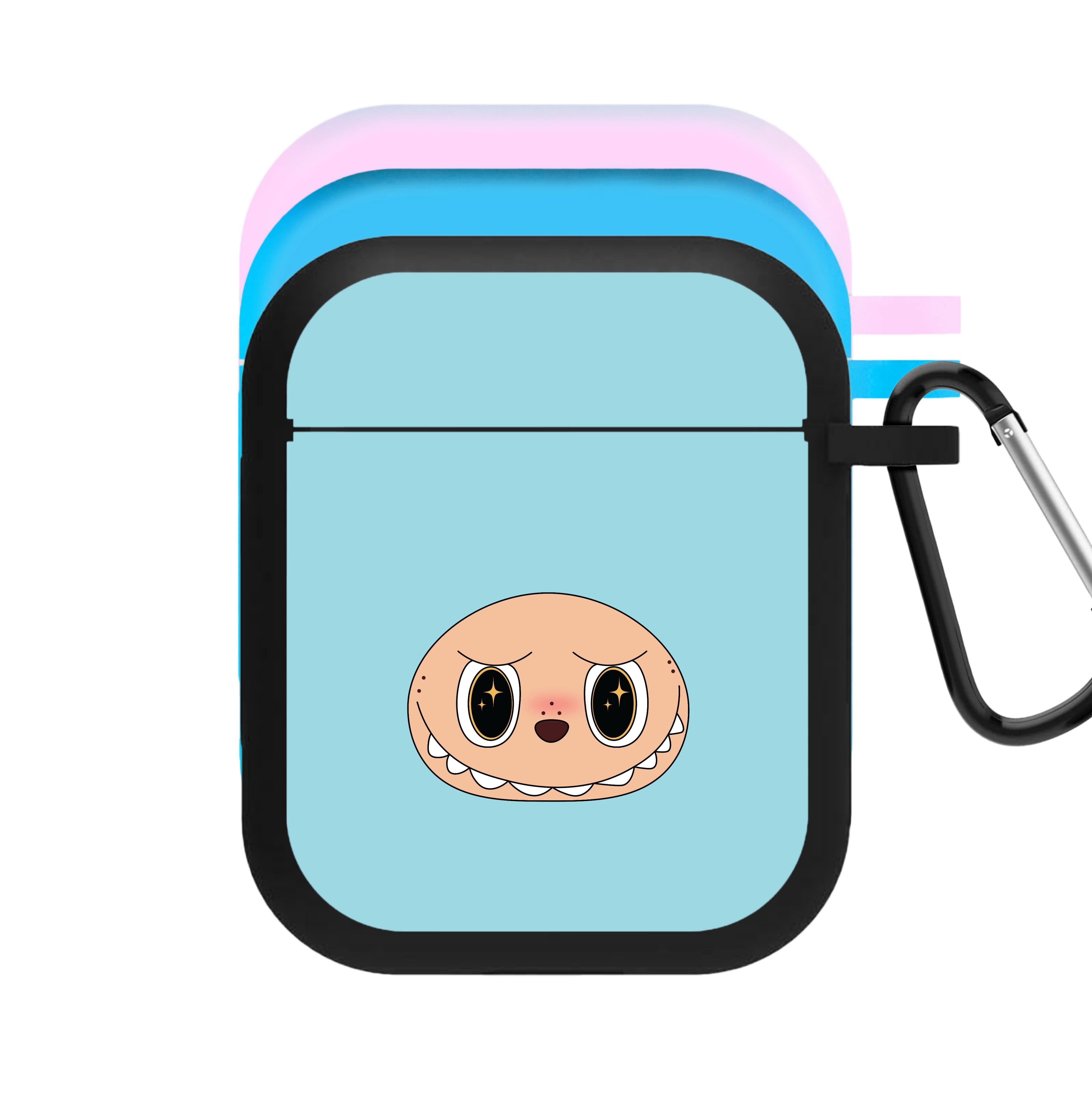 Cute Blue Monster Face AirPods Case