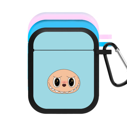 Cute Blue Monster Face AirPods Case