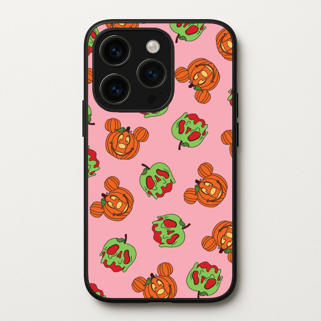 Pumpkin Mouse And Poison Apple Pattern iPhone 15 Pro Max Case