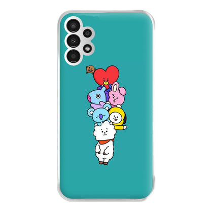 Green BT21 - RJ, Mang, Koya, Chimmy, Cooky, Shooky, Tata - K Pop Phone Case