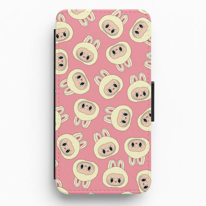 Cute Cream Monster Face Pattern Flip / Wallet Phone Case