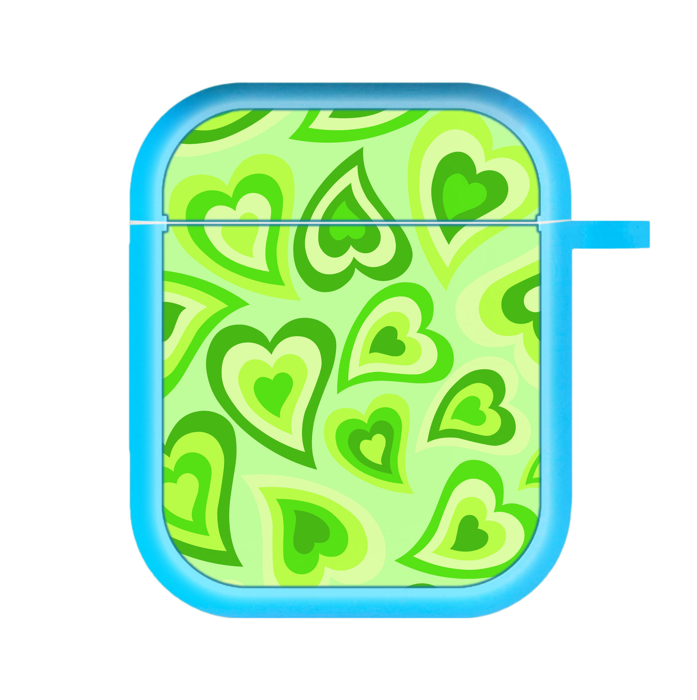 Green Hearts - Trippy Patterns AirPods Case