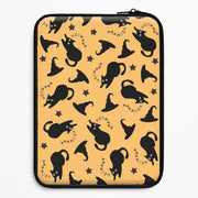 Black Cat And Hats Pattern Laptop Sleeve 1