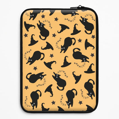 Black Cat And Hats Pattern Universal Laptop Sleeve